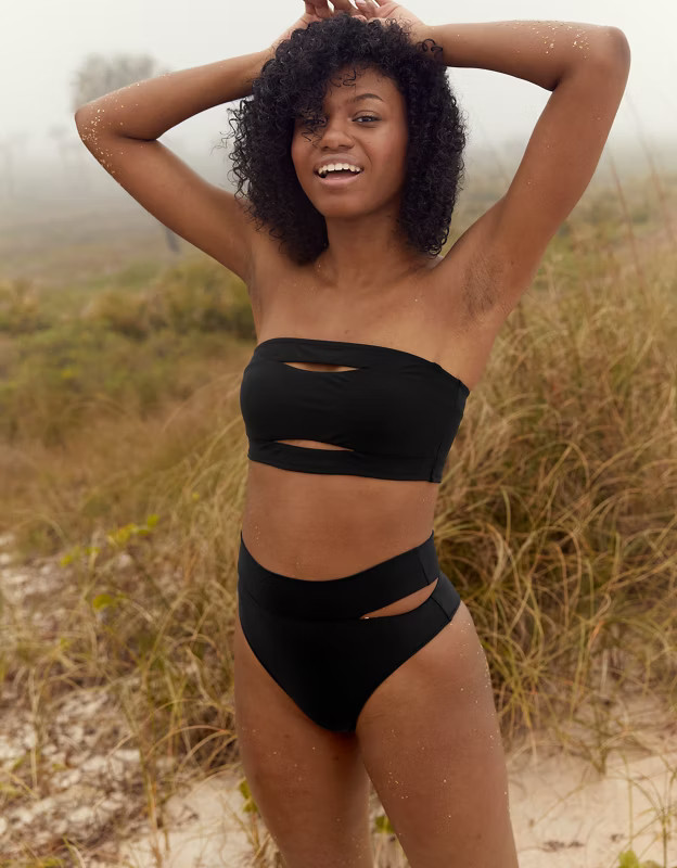 Aerie Split High Cut Cheeky Bikini Bottom | American Eagle Outfitters (US & CA)
