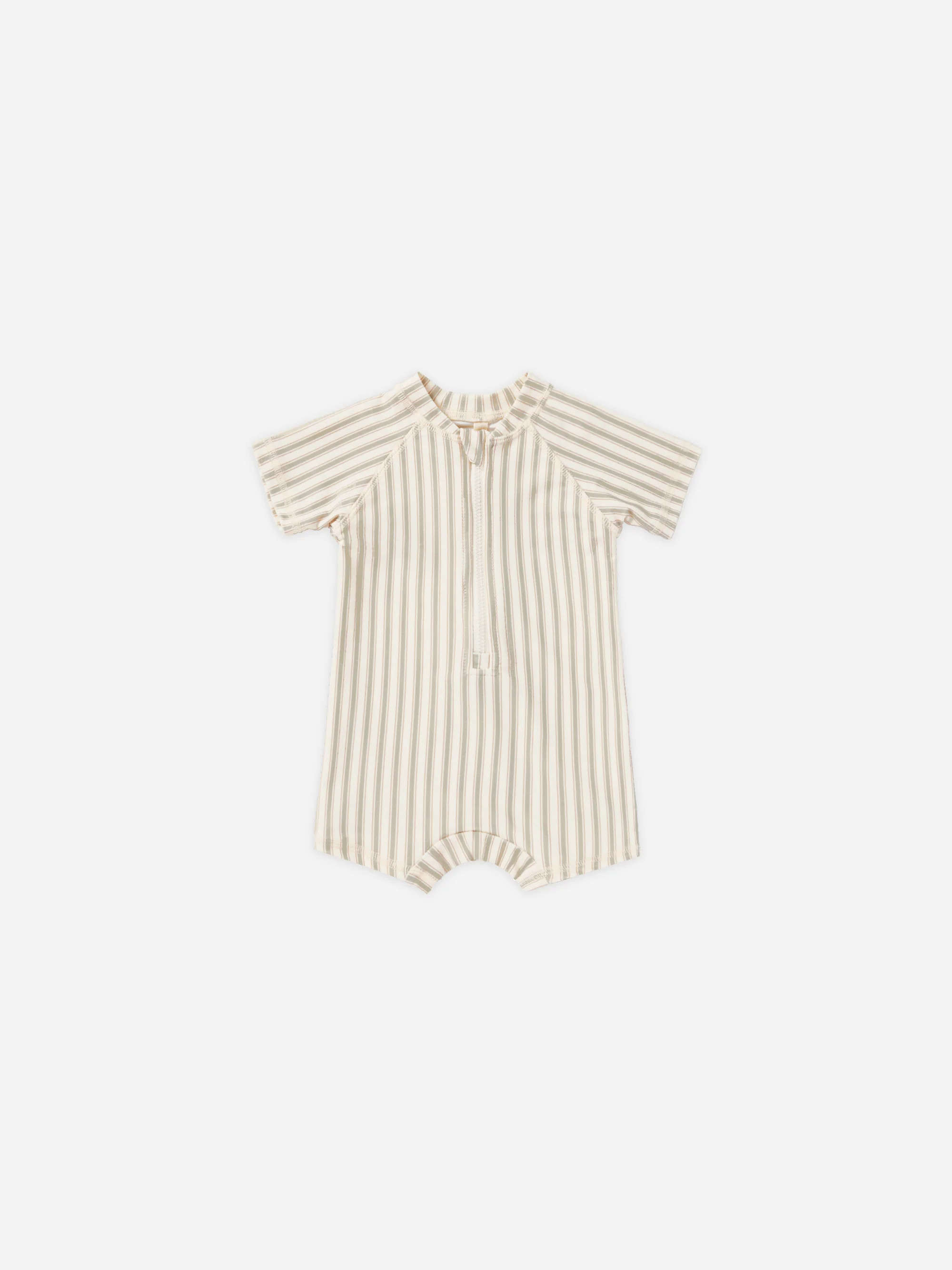Zip Rashguard One-Piece || Vintage Stripe | Rylee + Cru