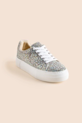 Women's Blue by Betsey Johnson Sidny Rhinestone Sneakers in Silver by Francesca's - Size: 10 | Francesca's