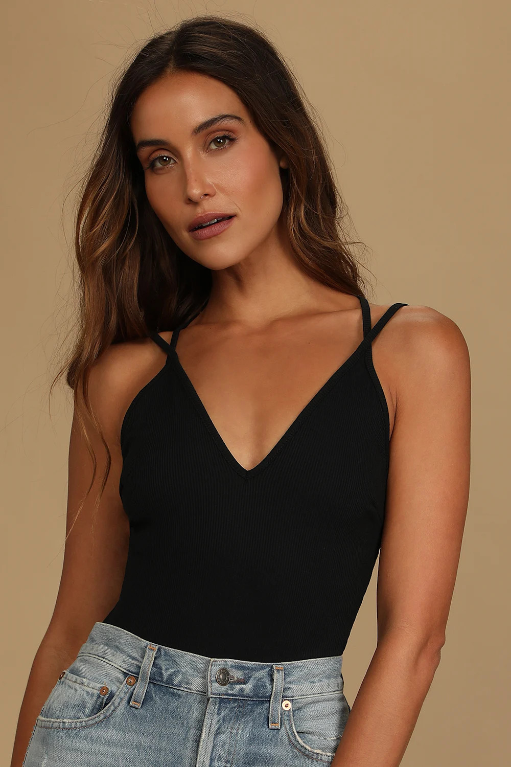 Point of View Black Ribbed Sleeveless Bodysuit | Lulus (US)