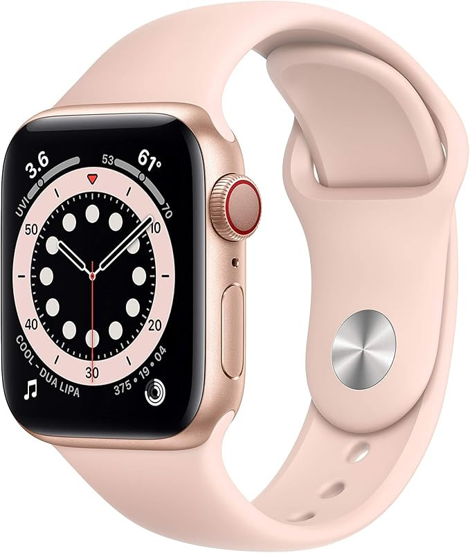 Apple Watch Series 6 (GPS + Cellular, 40mm) - Gold Aluminum Case with Pink Sand Sport Band | Amazon (US)