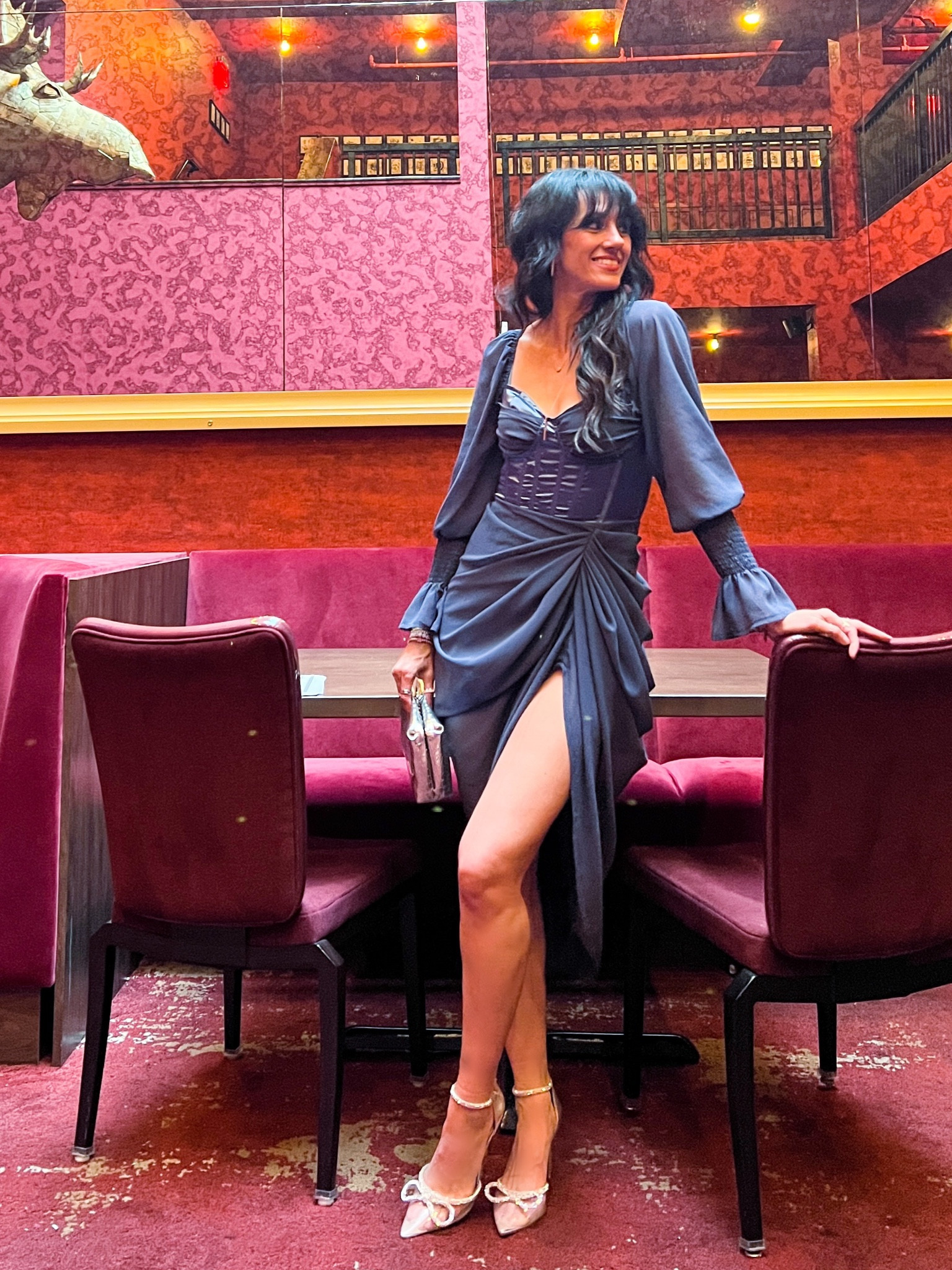 sachin and babi light blue dress Plain Chiffon Frock main image 0