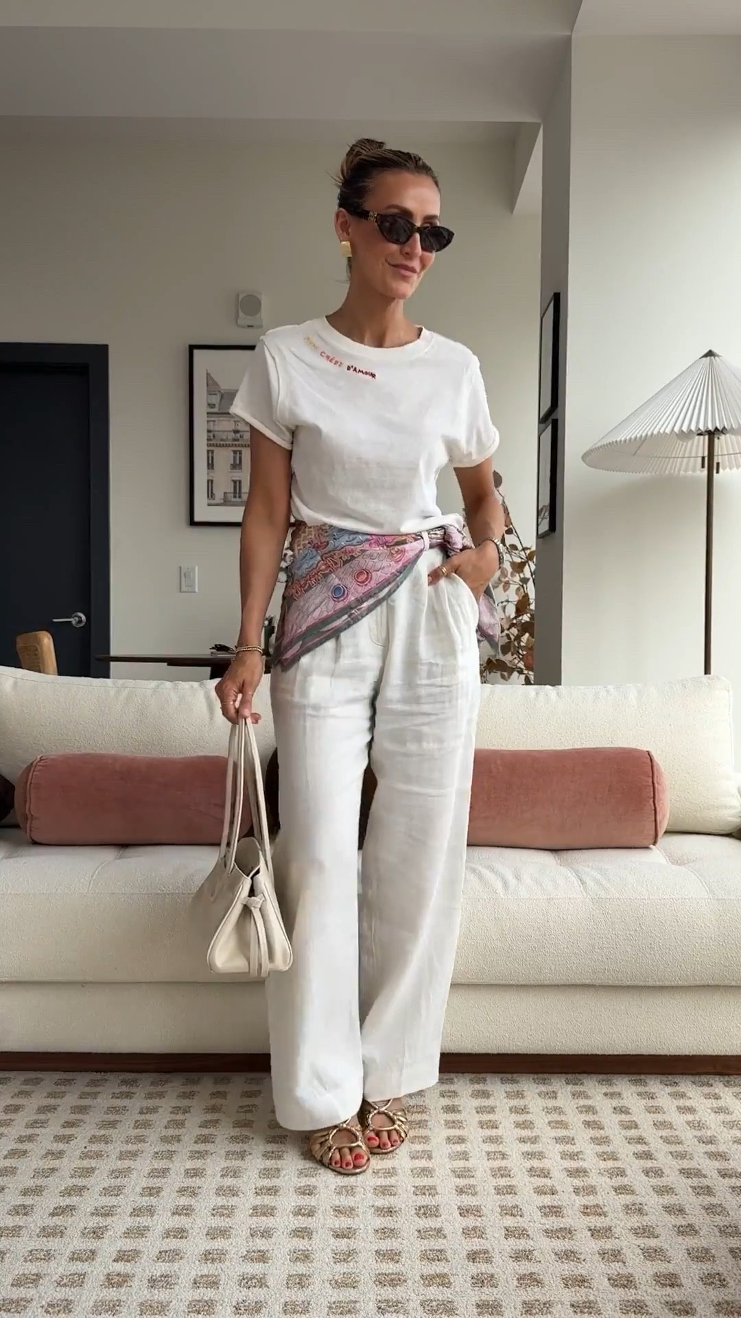 ICYMI: This summer outfit idea has been a favorite of yours since I first shared it! These wide leg linen pants are so comfortable and truly make for the most versatile base layer to build your outfits around. Add a white tee on top then tie a scarf around your waist for an extra dose of color and texture! 

#LTKWorkwear #LTKFindsUnder100 #LTKStyleTip