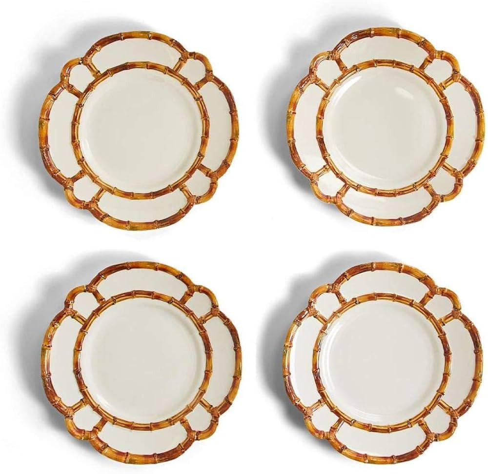 Two's Company Set of 4 Bamboo Touch Dinner Plate | Amazon (US)