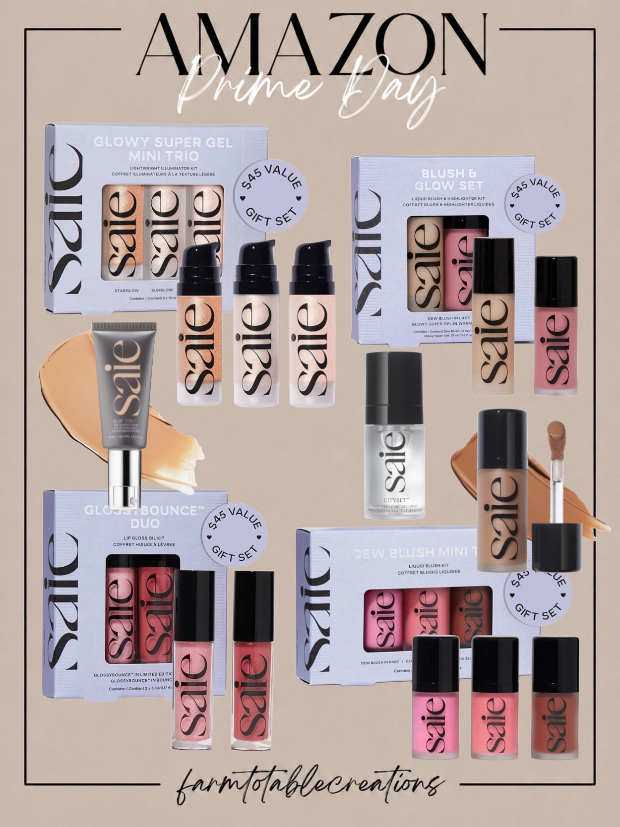 Prime Day Beauty Finds ✨💄

If you’ve been wanting to try Saie Beauty, Prime Day is the perfect time to stock up. From the iconic Glowy Super Gel and Dew Blush to the prettiest lip oils and complexion essentials, these best-selling favorites deliver that effortless, healthy glow everyone loves. Plus, the value gift sets make it easy to try multiple products while saving money.

Follow @farmtotablecreations on Instagram for more cozy home finds and trending decor.

These beauty must-haves are perfect for creating a natural, radiant makeup look with minimal effort. Whether you’re refreshing your everyday routine or grabbing gifts for beauty lovers, these Prime Day deals are too good to pass up.

#LTKBeauty #AmazonPrimeDay #PrimeDayDeals #SaieBeauty #BeautyFinds #MakeupFavorites #GlowySkin #CleanBeauty #LTKSaleAlert #BeautyDeals #AmazonFinds #EverydayMakeup #DewySkin #LTKFinds #FarmToTableCreations

#LTKSaleAlert #LTKBeauty #LTKOver40