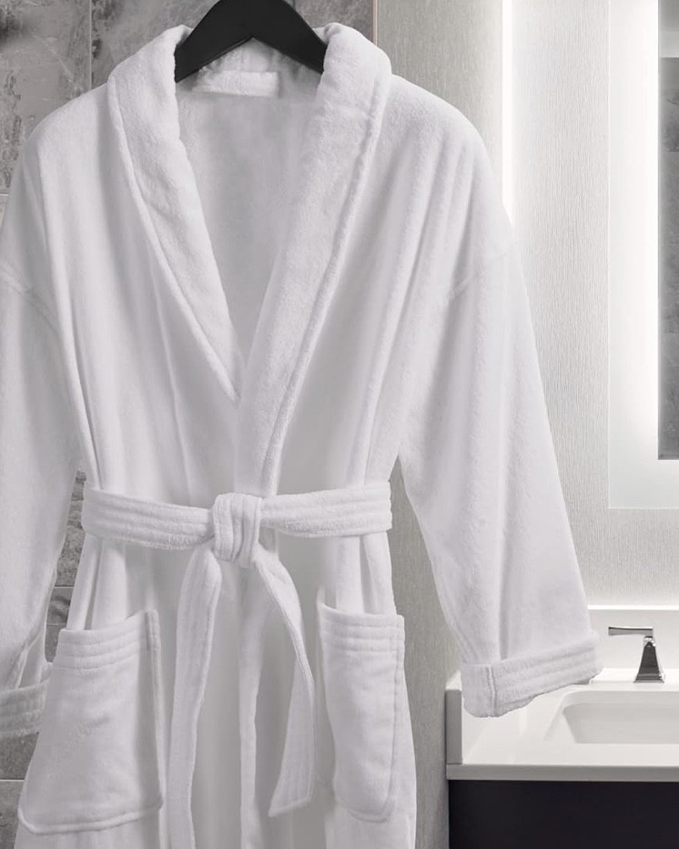 Marriott Terry Velour Bathrobe - Luxury 100% Cotton Hotel Spa Robe - Plush, Absorbent, Machine Washable - Shawl Collar, One Size

#LTKFindsUnder50 #LTKHome