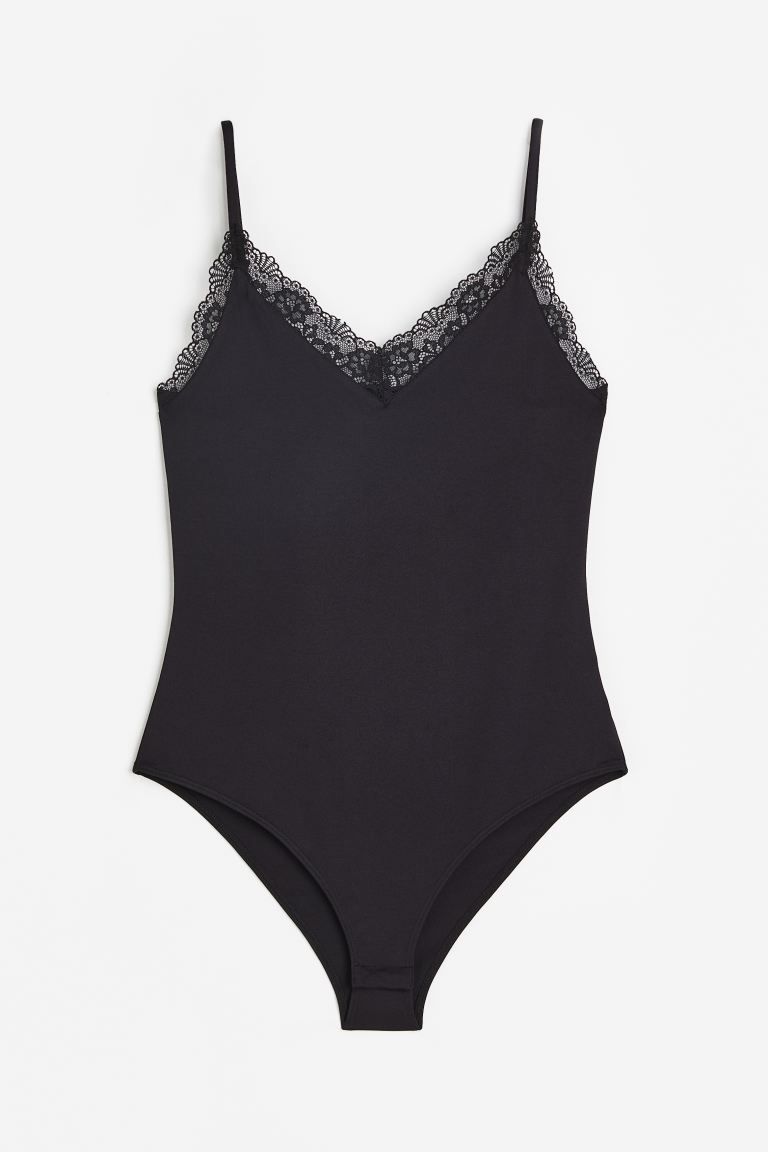 Lace-trimmed Jersey Bodysuit | H&M (US + CA)