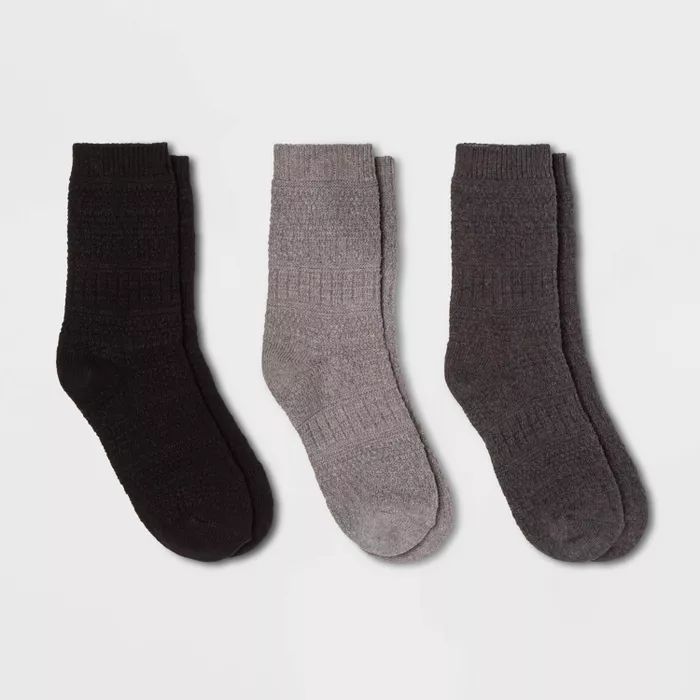 Women's 3pk Textured Crew Socks - Universal Thread™ One Size | Target
