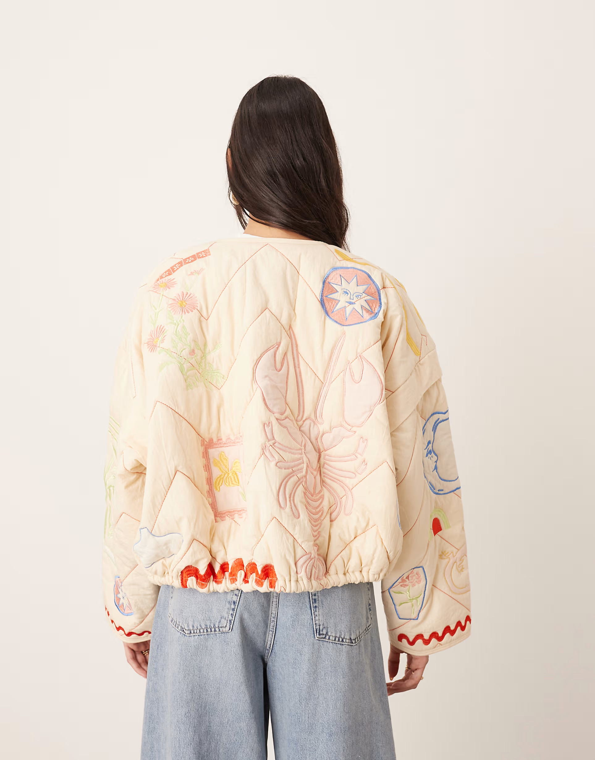 ARRANGE ultimate embroidered quilted bomber jacket in multi print | ASOS | ASOS (Global)
