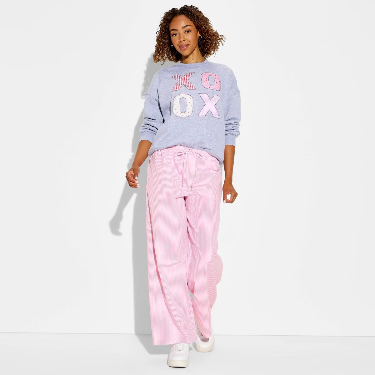 Women's Boxer Graphic Pull-On Pants - Pink Striped | Target