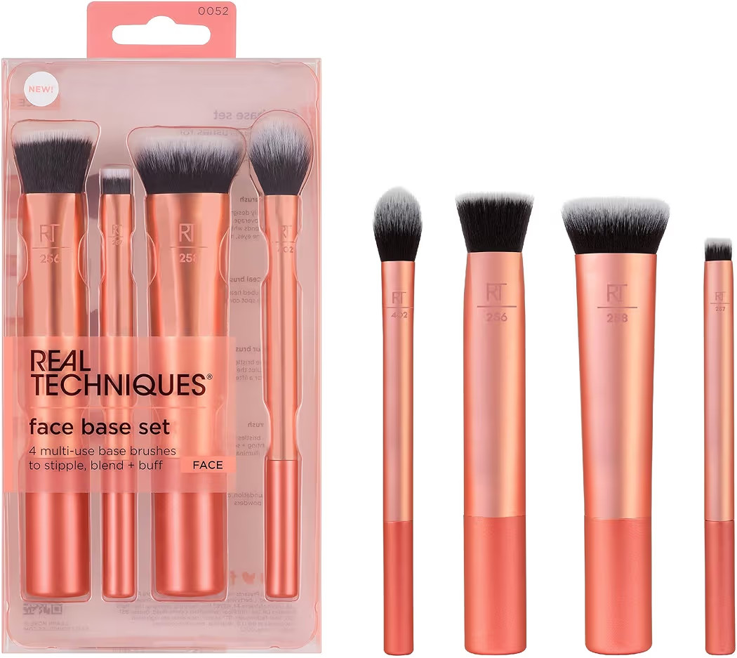 Real Techniques 4 Piece Face Base Makeup Brush Set, For Concealer, Foundation, Contour, & Setting... | Amazon (US)