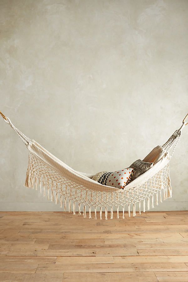 Fringed Macramé Hammock By Anthropologie in Gold Size ALL | Anthropologie (US)