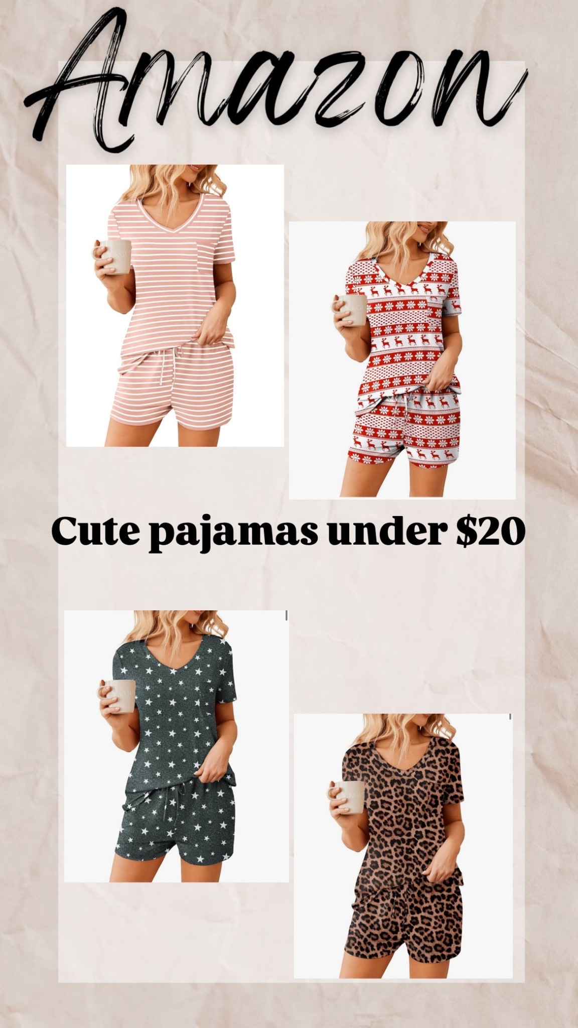 Cute comfy pajamas on Amazon under $20! 🛍️

#LTKHome #LTKFindsUnder50 #LTKSeasonal