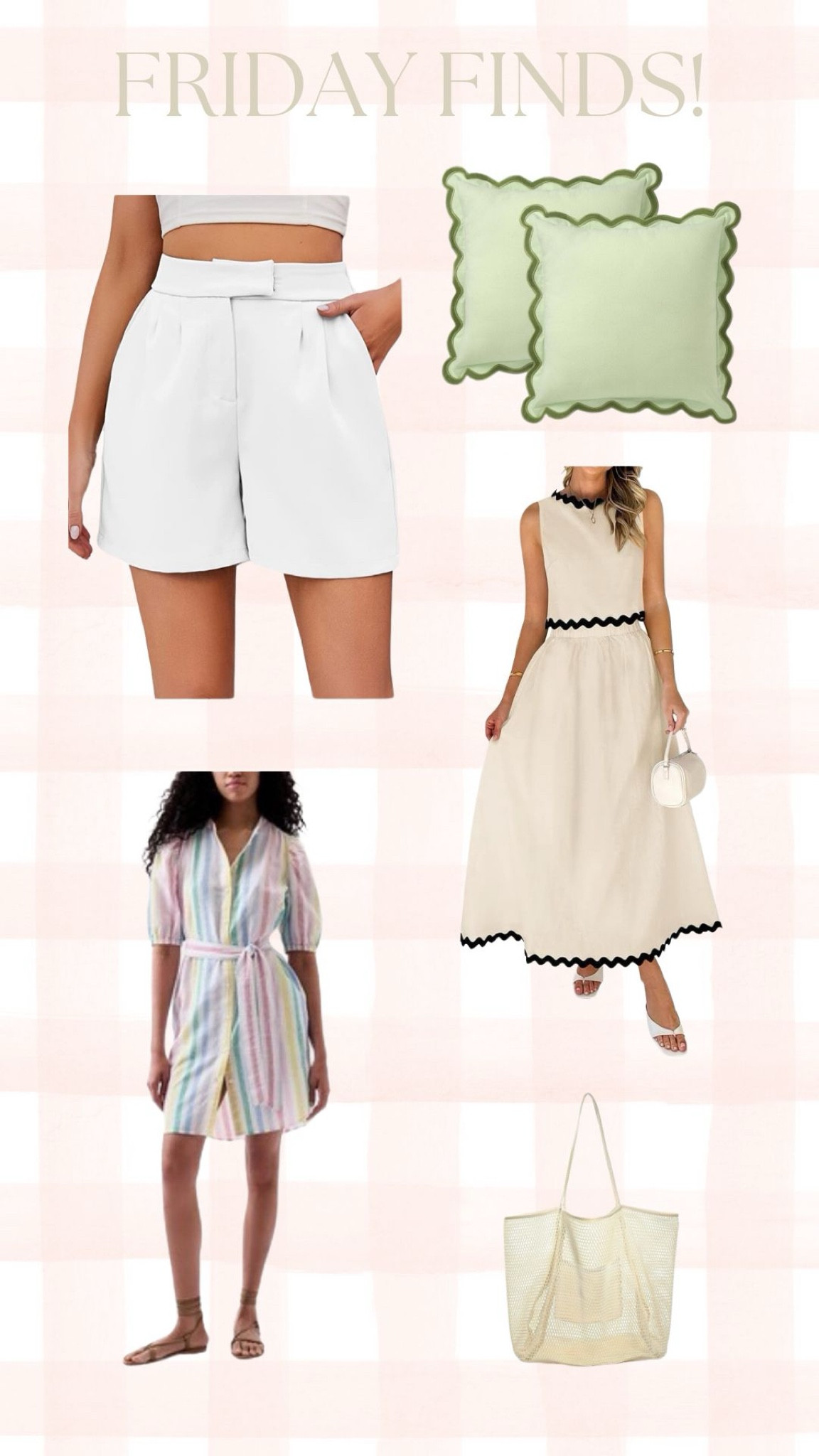 FRIDAY FINDS! Amazon shorts, pillows, a new set, the cutest striped dress and the perfect lightweight/packable beach bag for spring break! 

#LTKfindsunder100 #LTKstyletip #LTKitbag