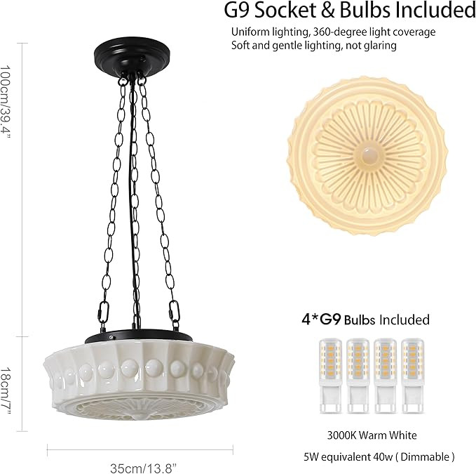 Milk Glass Pendant Light, 14" Mid Century Modern Schoolhouse Hanging Ceiling Light Fixture, Vinta... | Amazon (US)