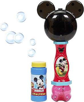 Little Kids Disney Mickey Mouse Light and Sound Musical Bubble Wand, Includes Bubble Solution, Mu... | Amazon (US)