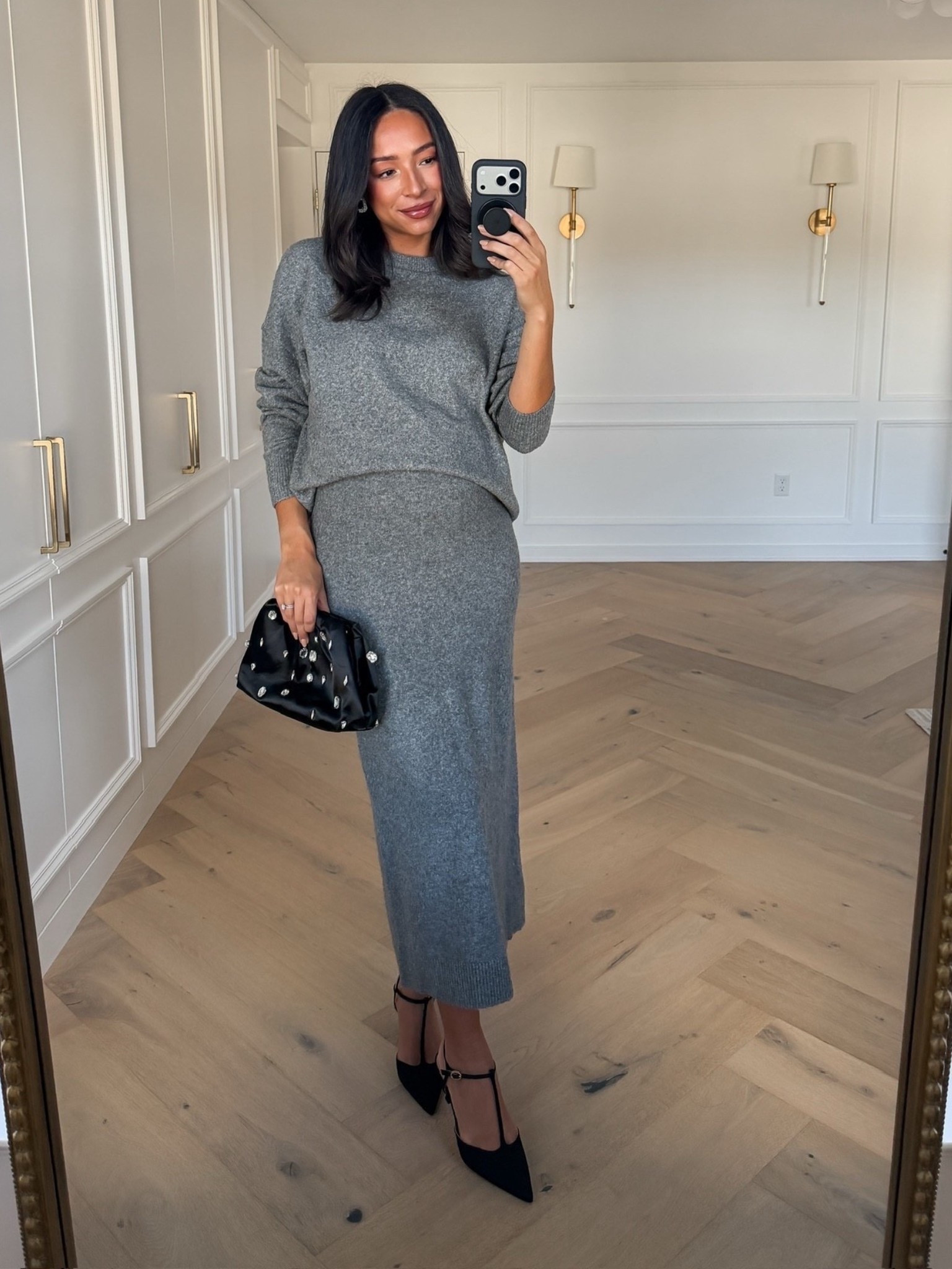 Express is 25% OFF!! How fun is this matching sweater set styled for the holidays! Add some festive accessories and you’re done ✨ Wearing size M grey sweater (fits oversized) and size S maxi skirt 

Holiday outfit 
Holiday party outfit 
Office party outfit 
Work outfit 
Matching set 
Sweater set

#LTKHoliday #LTKStyleTip #LTKBump