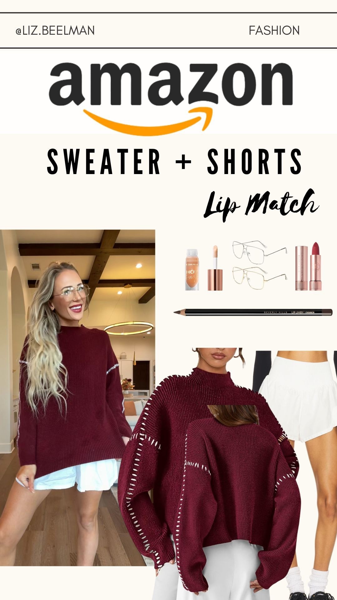 AMAZON: Sweater + Shorts, Lip Match
