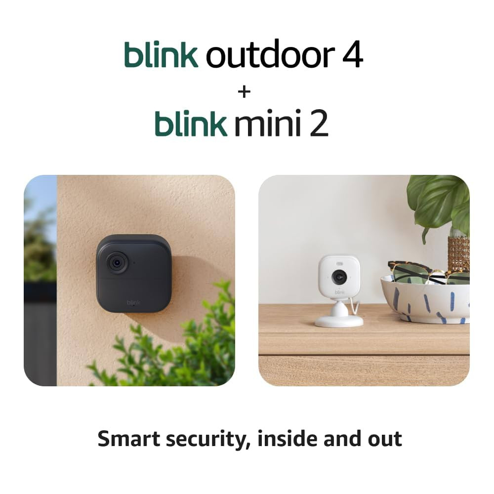 Blink Outdoor 4 + Mini 2 – Wireless smart security camera, two-year battery life, 1080p HD day ... | Amazon (US)