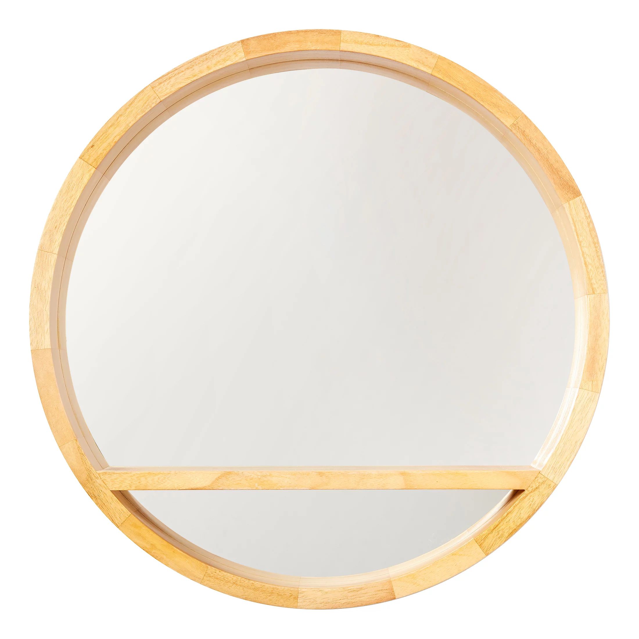 Drew Barrymore Flower Home 21.5" Diameter Round Wood Wall Mirror with Shelf | Walmart (US)