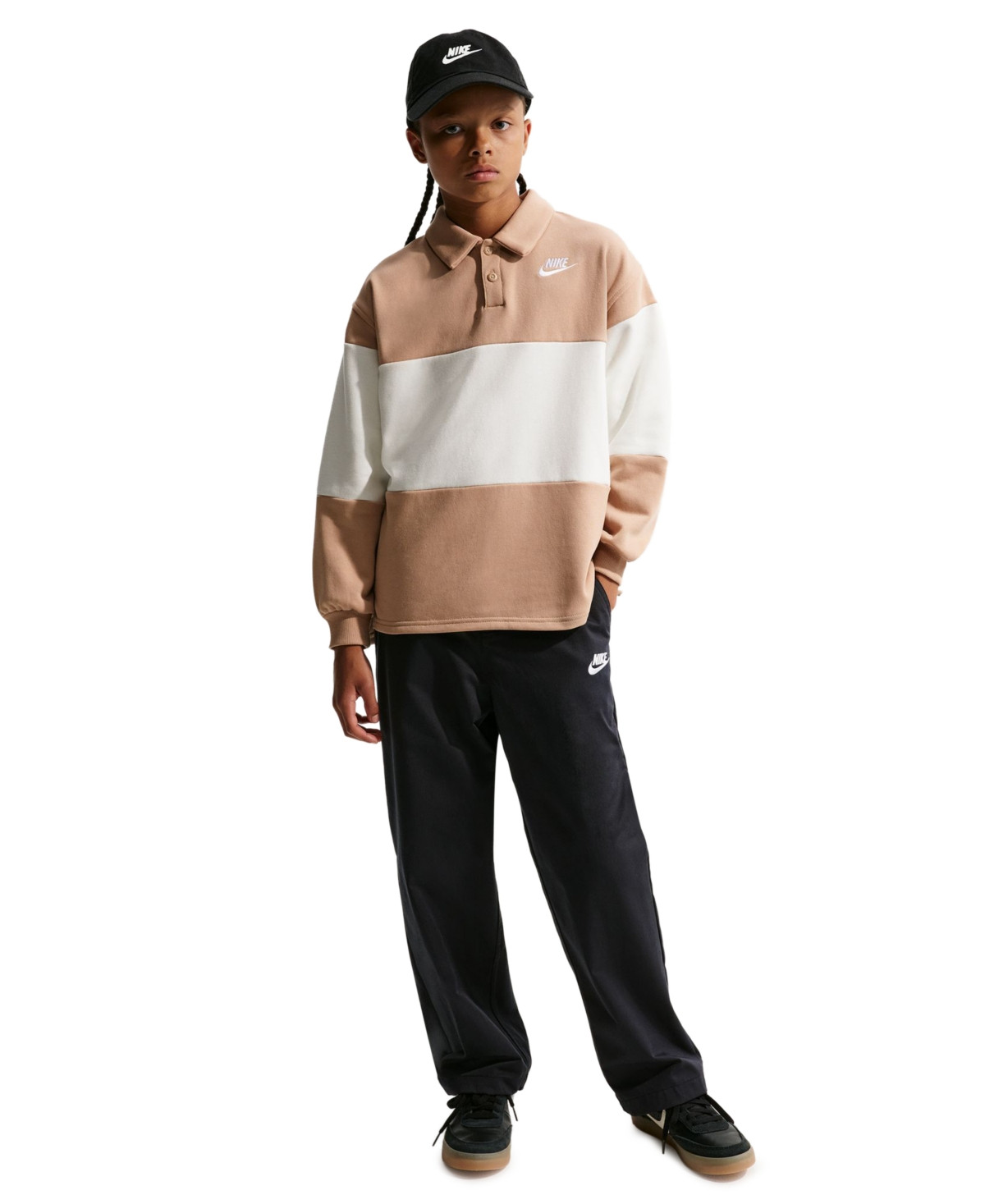 Nike Boys' 4-20 Sportswear Club Rugby Striped Sweatshirt - Hemp/Sail | Macy's