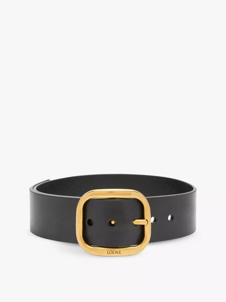 Rounded leather belt | Selfridges