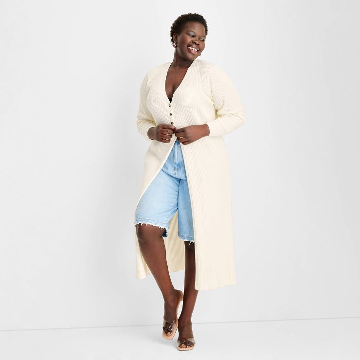 Women's Long Sleeve Ribbed Duster - Future Collective™ with Gabriella Karefa-Johnson | Target