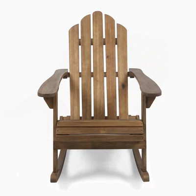 ADIRONDACK ROCKING CHAIR With Weather-Resistant Acacia Wood And Gentle Rocking Motion For Outdoor Relaxation | Wayfair North America