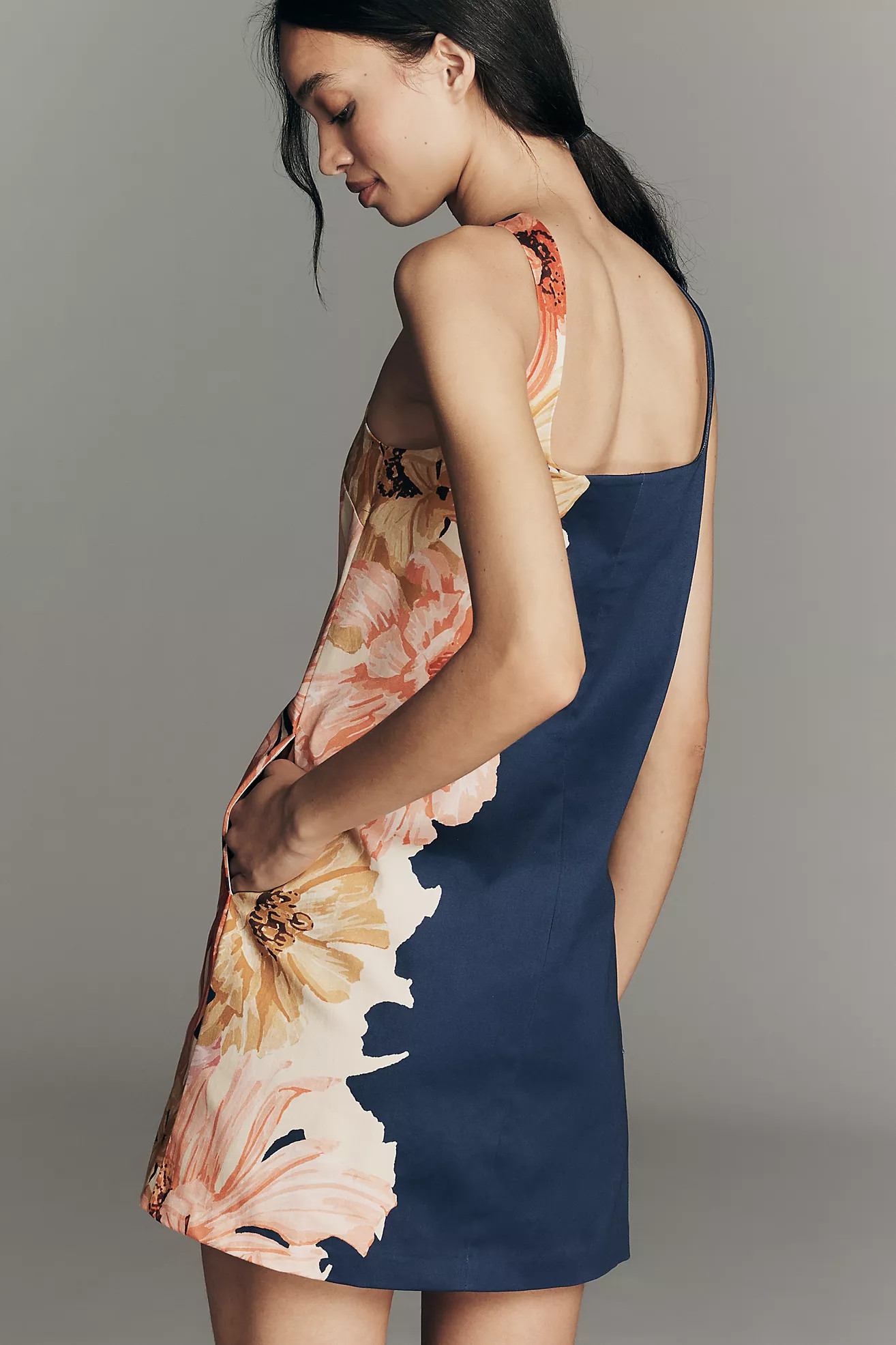 Maeve Square-Neck Printed Mini Dress | Anthropologie (US)