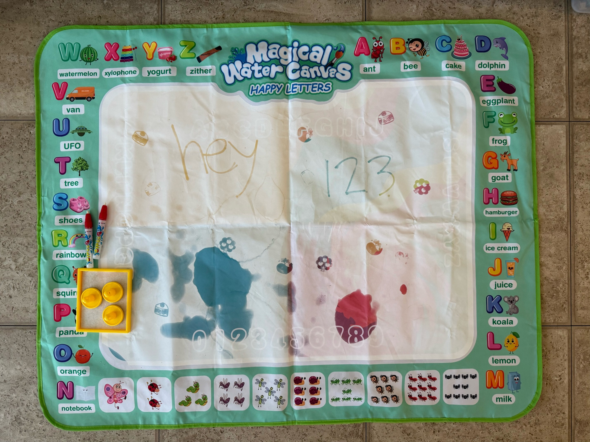 Water coloring mat for toddlers! Just use water and once it dries, it disappears and you can use it over and over again! 

#LTKFindsUnder50 #LTKGiftGuide #LTKKids