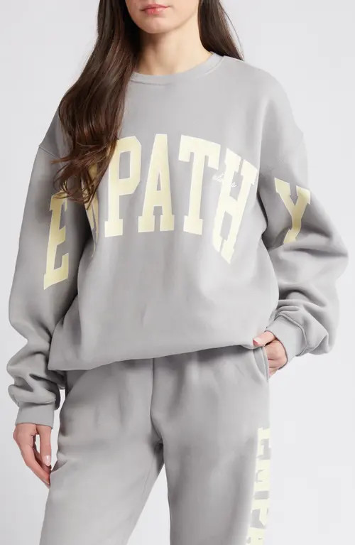 THE MAYFAIR GROUP Empathy Sweatshirt in Slate Grey/Yellow at Nordstrom, Size Small | Nordstrom