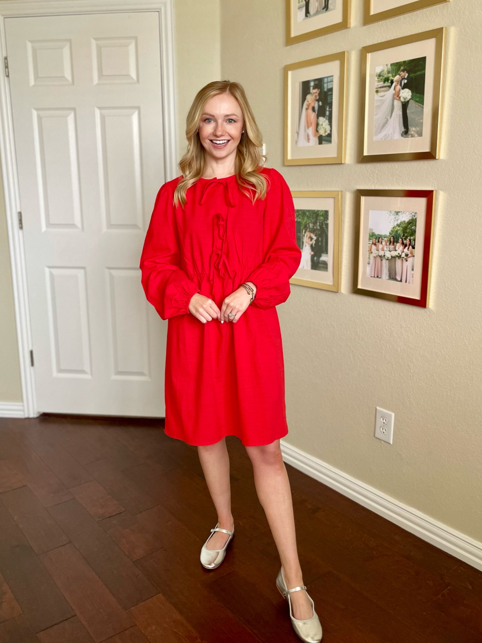 Love this red dress as a work option for valentines! Wearing a S | red dress, bow dress, casual dress, Valentine’s Day outfit 

#LTKFindsUnder50 #LTKStyleTip #LTKSeasonal