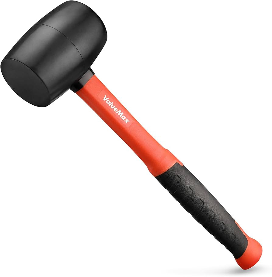 ValueMax 16oz Rubber Mallet Hammer, Fiberglass Handle, Double-Faced Soft Mallet, Soft Blow Tasks ... | Amazon (US)