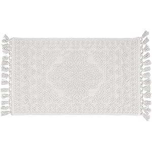 French Connection – Nellore Bath Mat | Woven and Beaded Bathroom Rug | 100% Cotton | Premium Bathroo | Amazon (US)