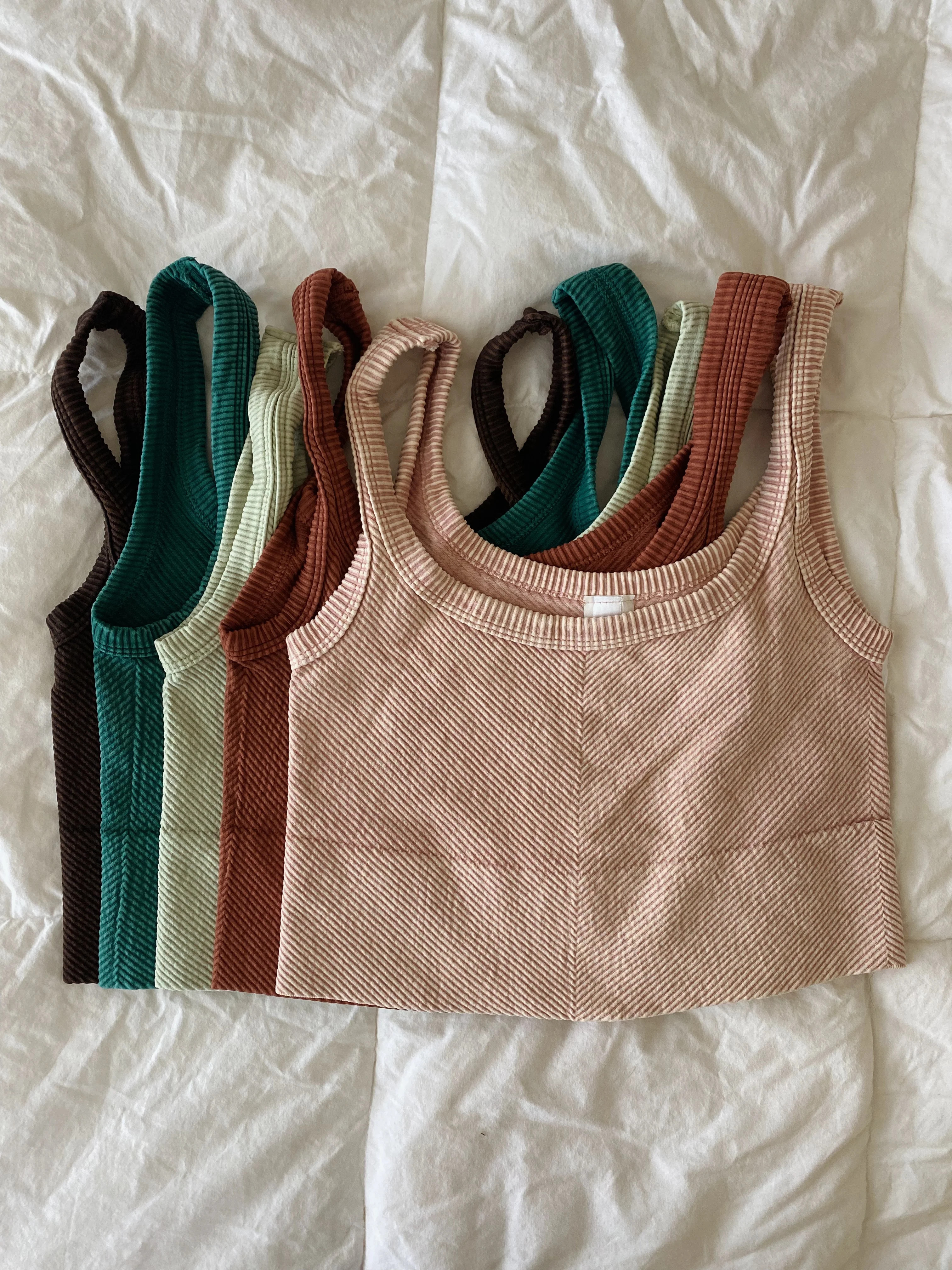 CHEVRON CROPPED BOXY TANKS | Olivelynn Designs