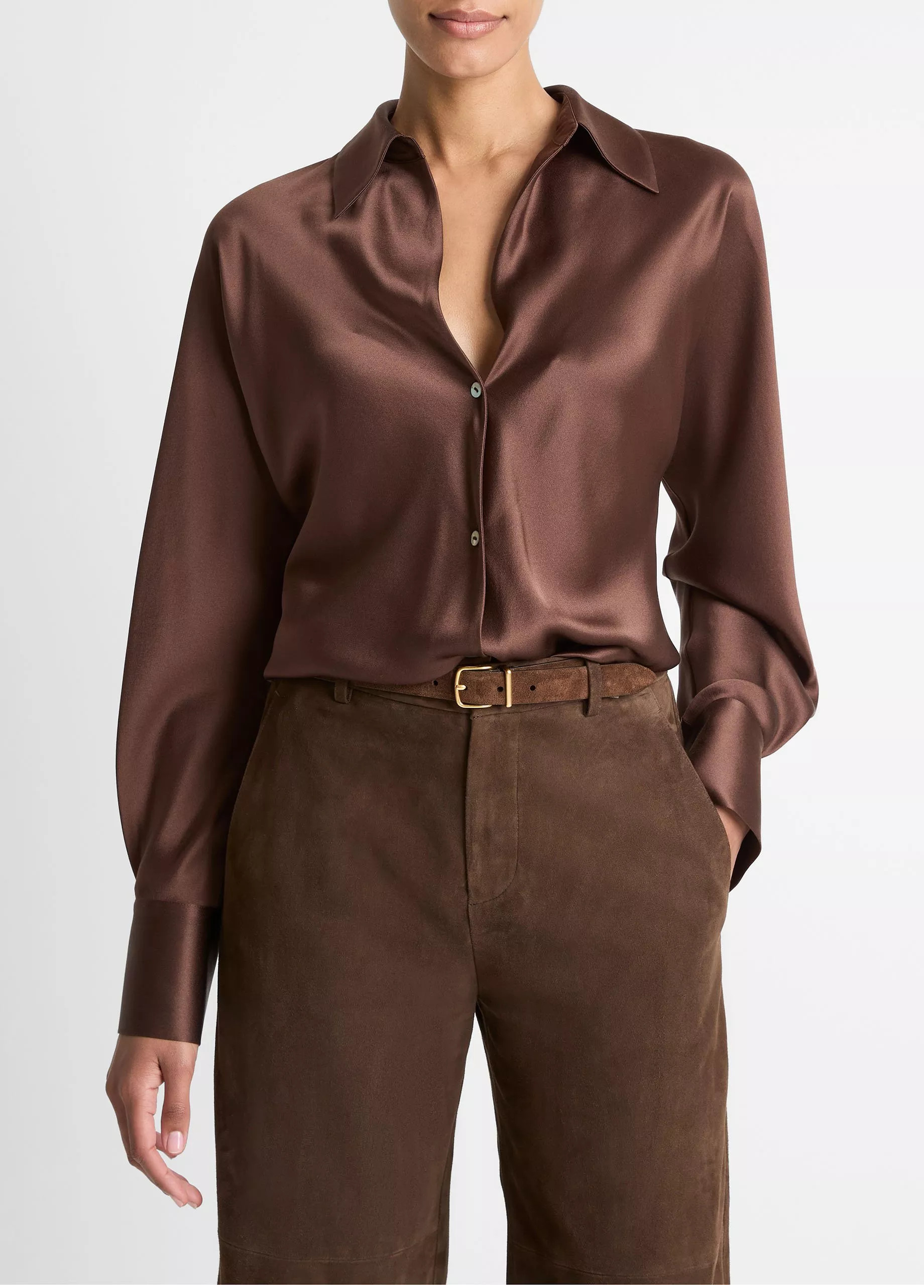 Silk Bias Long-Sleeve Blouse | Vince LLC