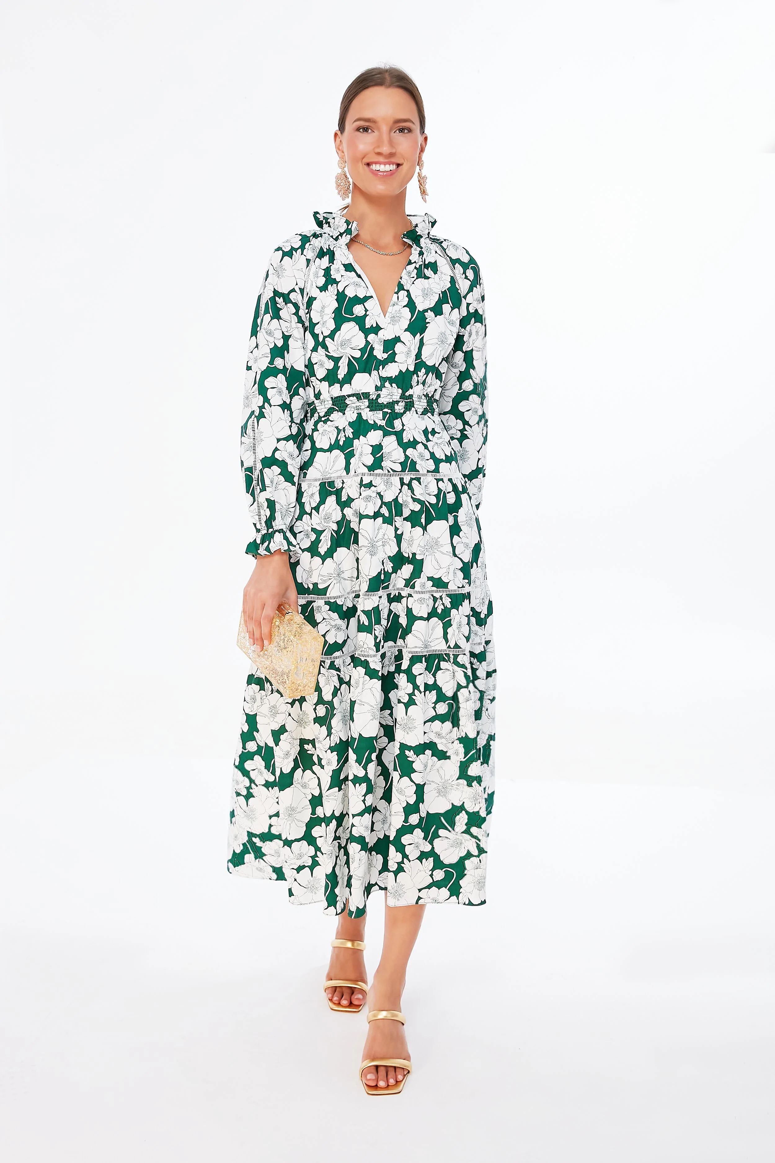 Green Floral Tiered Presley Maxi Dress | Tuckernuck (US)