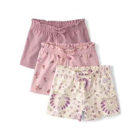 The Children's Place Toddler Girls Pull On Printed Everyday Shorts, 3-Pack, Sizes 12M-5T | Walmart (US)