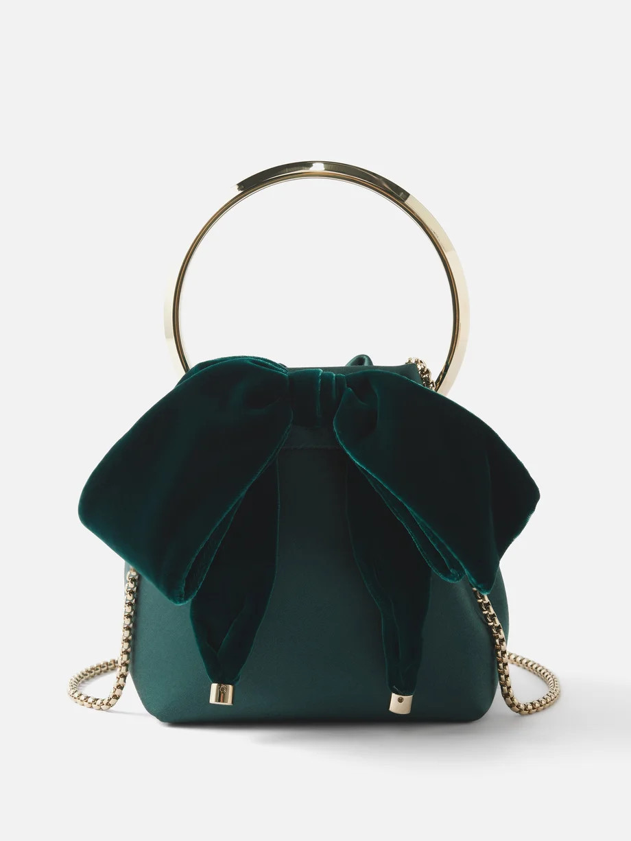 Bon Bon bow-embellished satin clutch bag | Jimmy Choo | Matches (US)