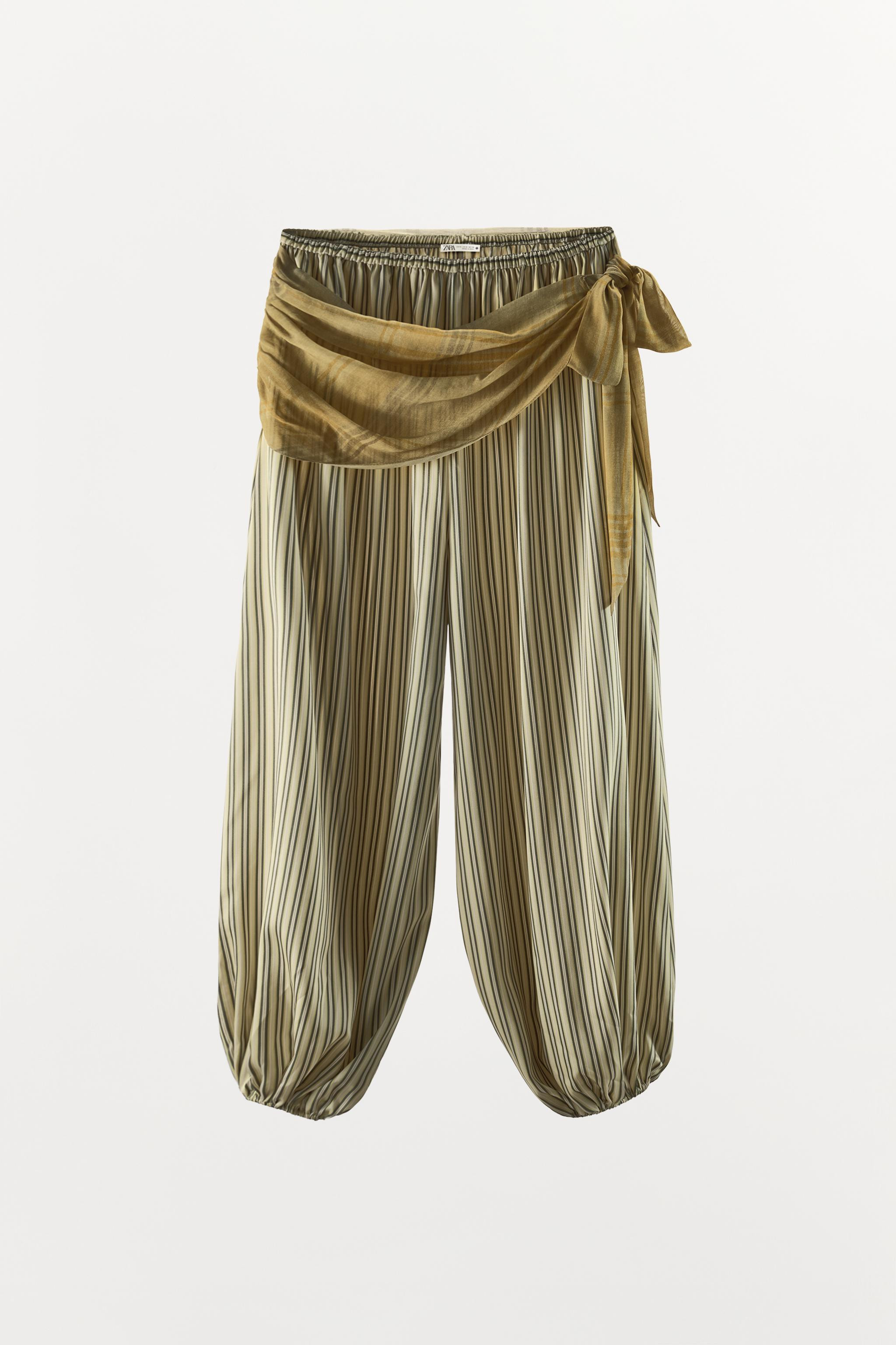 STRIPED SAROUEL PAREO TROUSERS | Zara UK