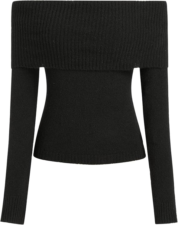 CIDER Women’s Off Shoulder Knitted Long Sleeve Tops Fall Pullover Sweater | Amazon (US)