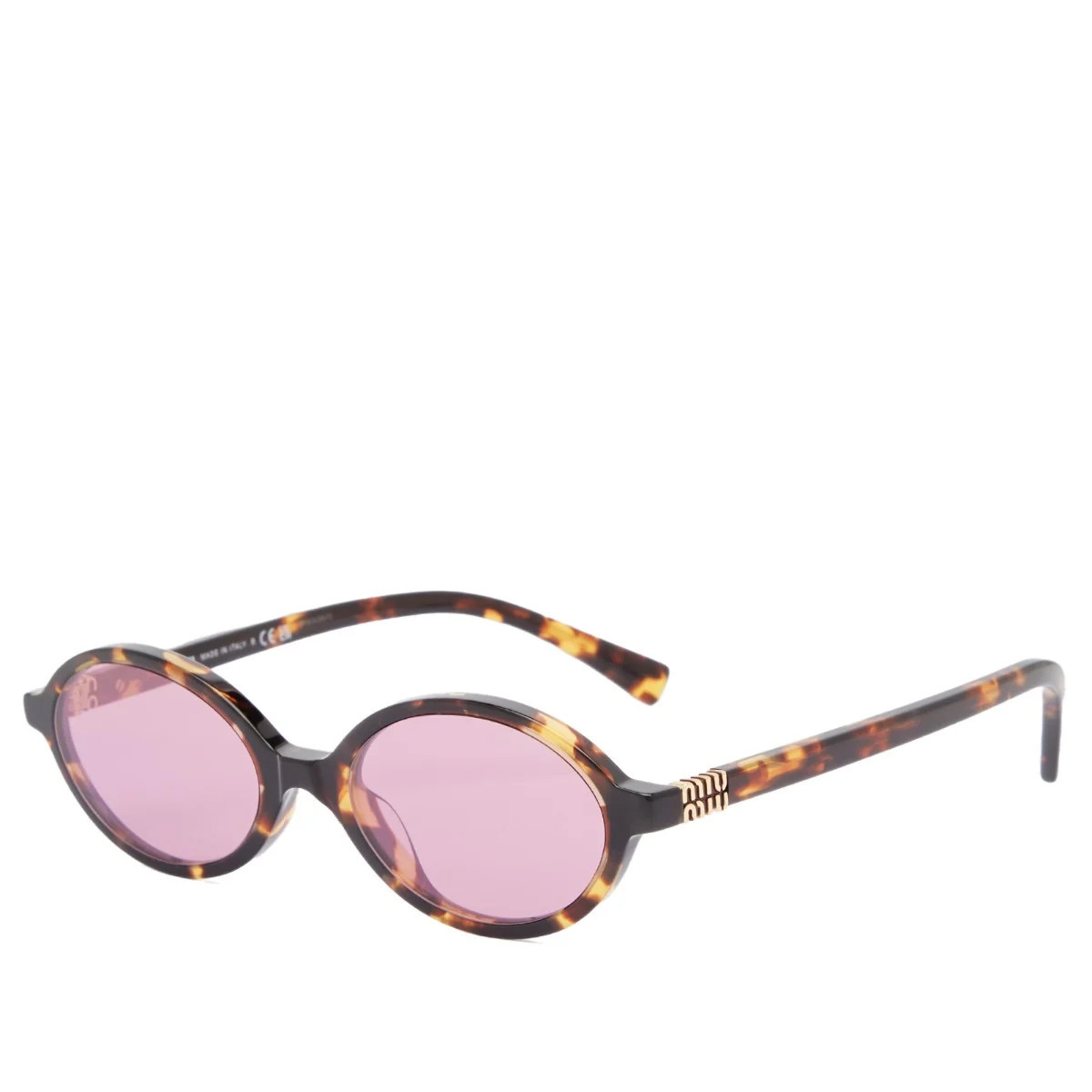 Miu Miu Eyewear Women's Miu Miu Regard Sunglasses in Honey Havana/Bordeaux | END. Clothing