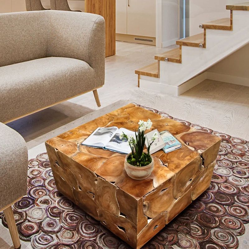 Solid Wood Block Coffee Table | Wayfair Professional