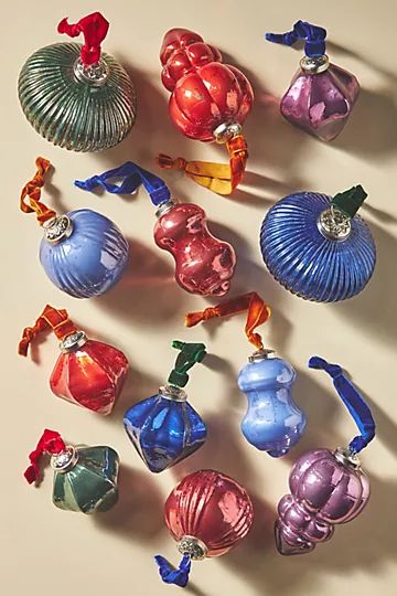 Set of 12 Collected Baubles Tree Decorations | Anthropologie (UK)