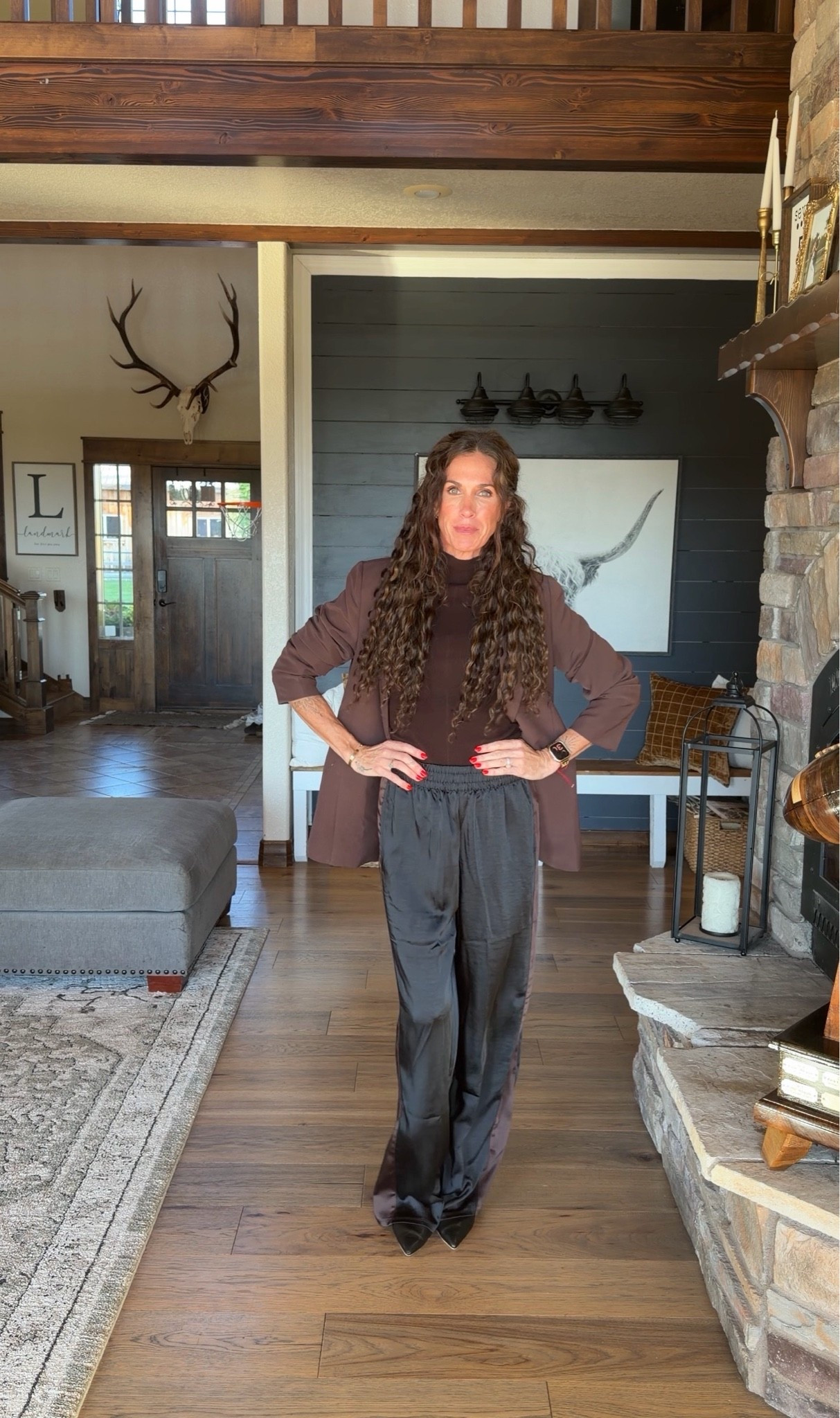 These target silky track pants are perfection, plenty long.

#LTKootd #LTKOver40