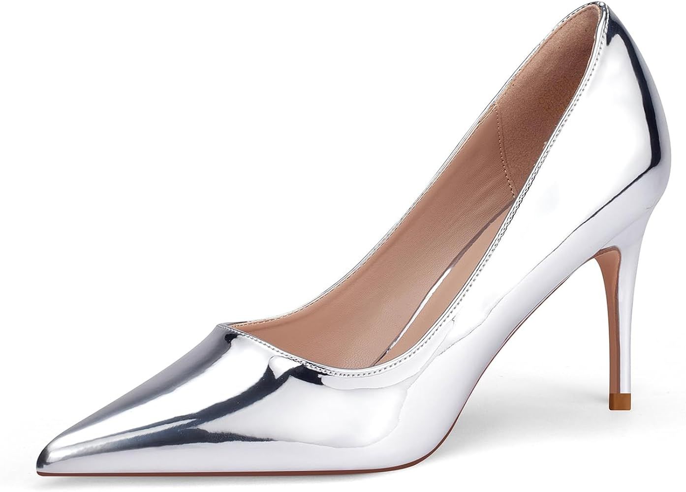 GENSHUO High Heels Pumps for Women Closed Toe 3 Inch Stillettos Heels Dress Shoes | Amazon (US)