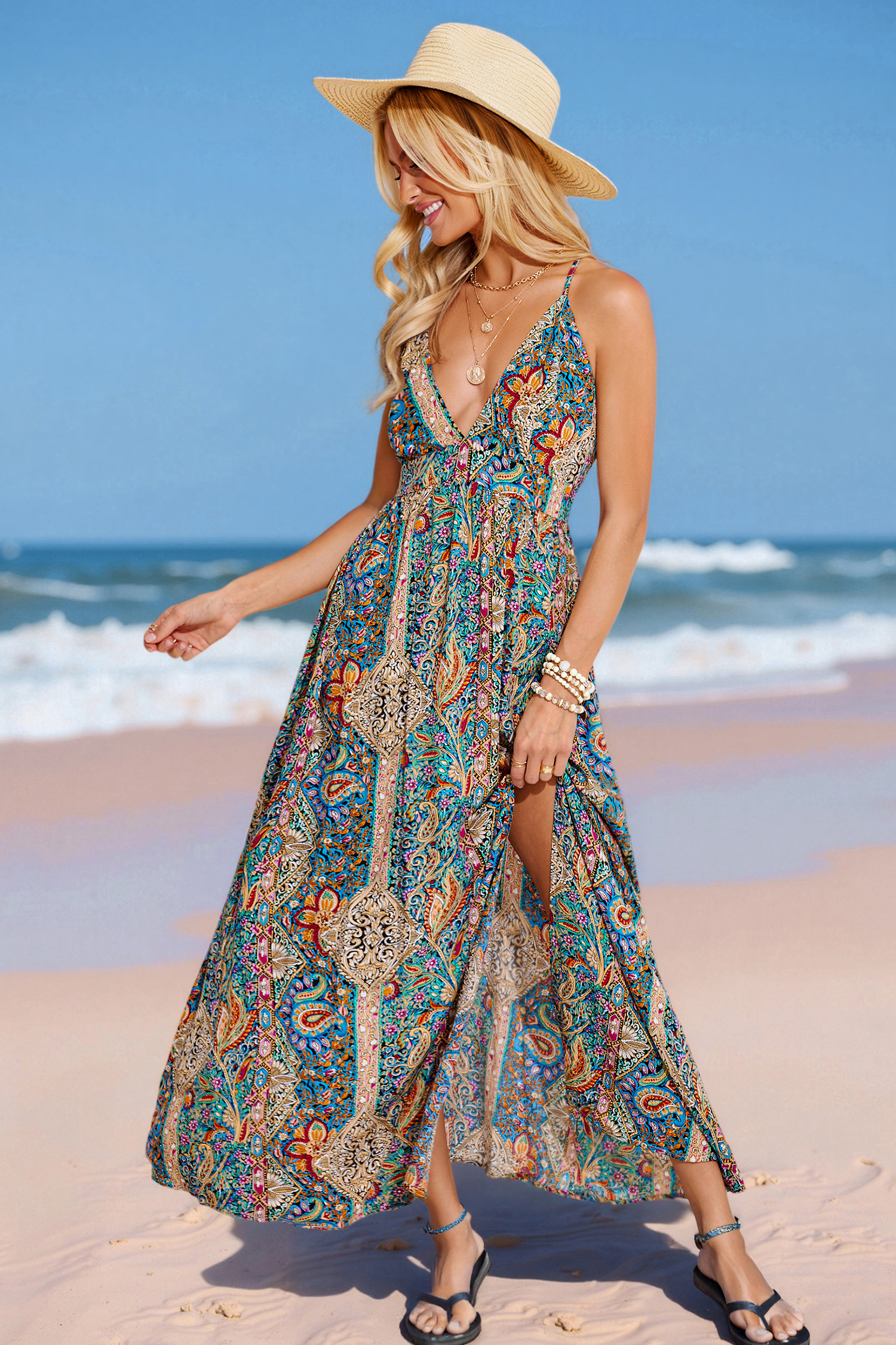 Boho Paisley Plunging Maxi Dress | Bohemian Style | Cupshe | Cupshe US