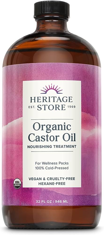 HERITAGE STORE Organic Castor Oil, Nourishing Hair Treatment, Deep Hydration for Healthy Hair/Ski... | Amazon (US)