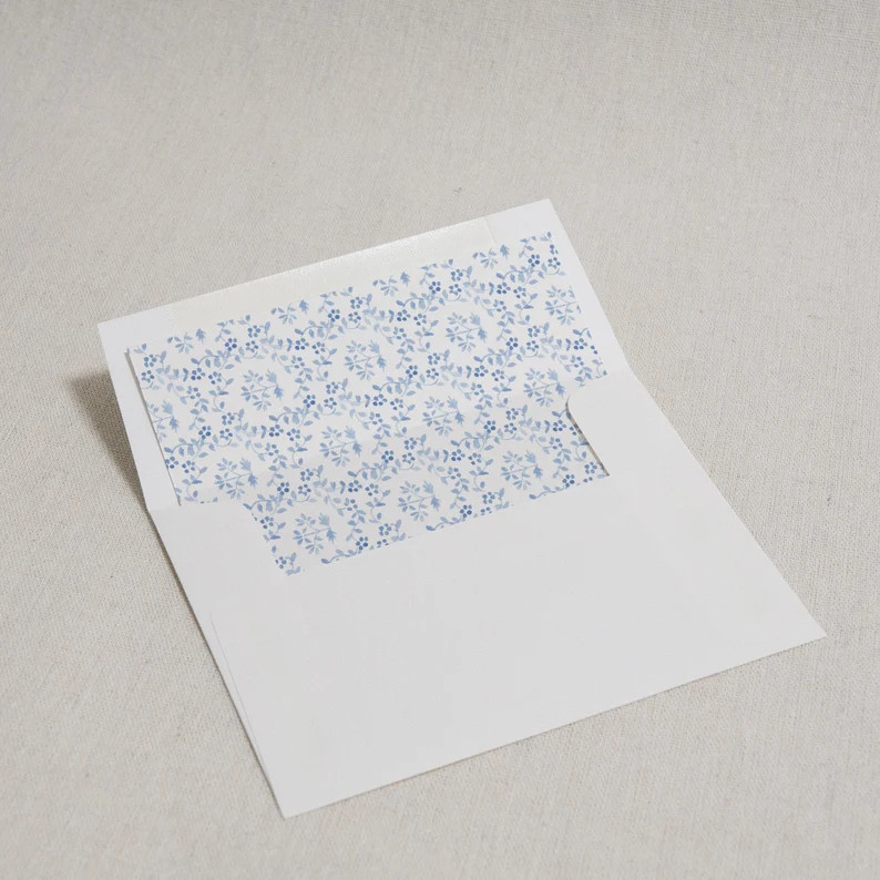 Wavy Scallop & Chinoiserie Personalized Notecard Luxury - Etsy | Etsy (US)