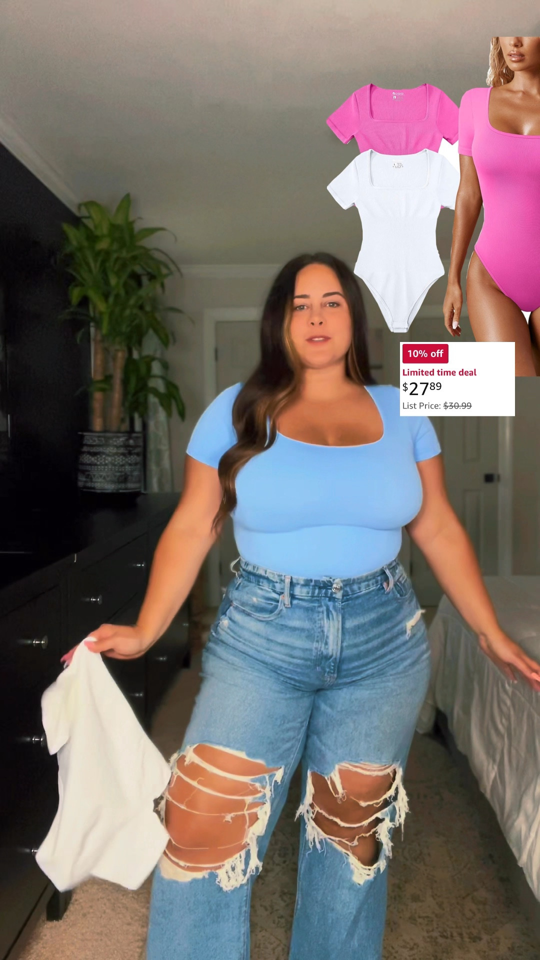 Waist snatching tummy control bodysuits on sale! 

5’2” / size 14-16 / 38J 

Top: shown in size MEDIUM, recommend sizing down one if you have a short torso. 

Jeans are a size 16 

#tummycontrol #midsize #outfitideas #springstyle #bodysuits #size16 

#LTKStyleTip #LTKMidsize #LTKSaleAlert